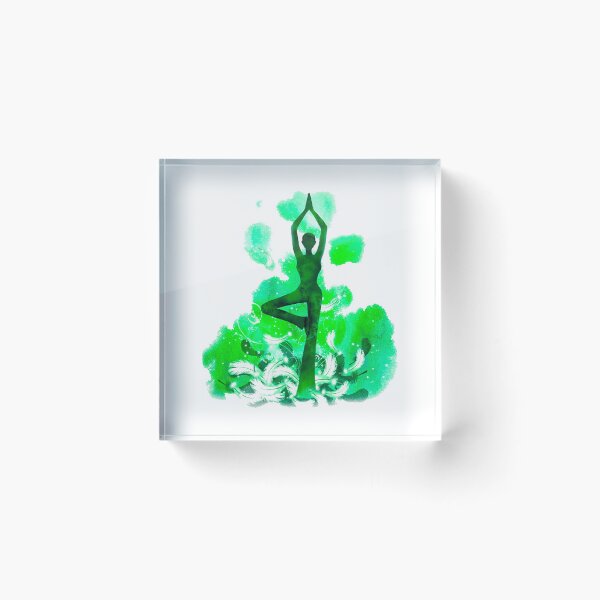 Item preview, The yoga tree pose in green color designed and sold by munaykidisenios.