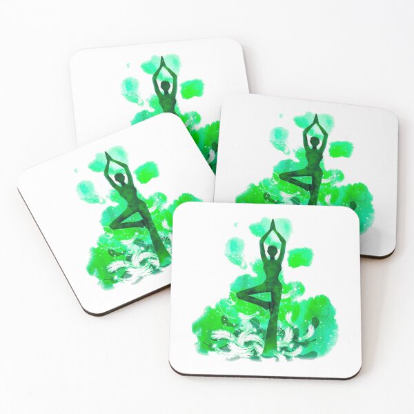 Item preview, The yoga tree pose in green color designed and sold by munaykidisenios.