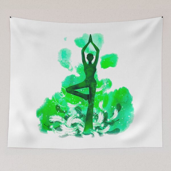 Item preview, The yoga tree pose in green color designed and sold by munaykidisenios.