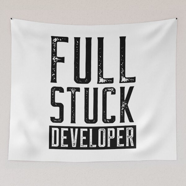 Item preview, Full Stuck Developer - Funny Programming Shirt Design For Nerds designed and sold by FoxCodeCreation.