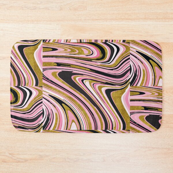 Item preview, Pink Black Gold White Paint Pour Pattern Design designed and sold by boopsblunt.