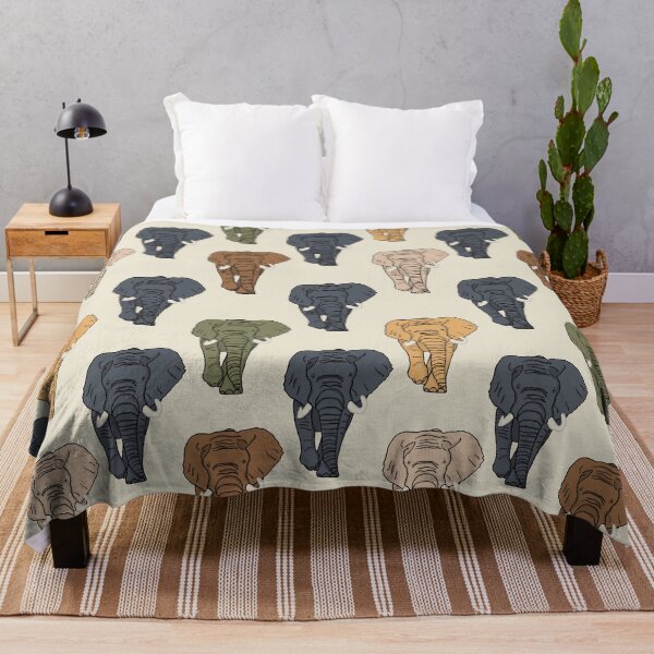 Item preview, Earth Tone Elephants, Blue Dominant designed and sold by Quick Brown Fox Canada.