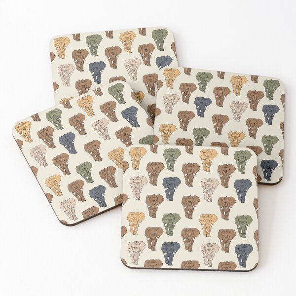 Item preview, Earth Tone Elephants, Brown Dominant designed and sold by Quick Brown Fox Canada.