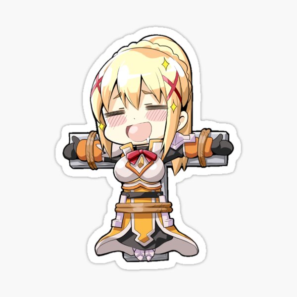 Konosuba Blonde Darkness Punish Me Senpai Hentai Anime  Sticker for Sale  by davidsykeser