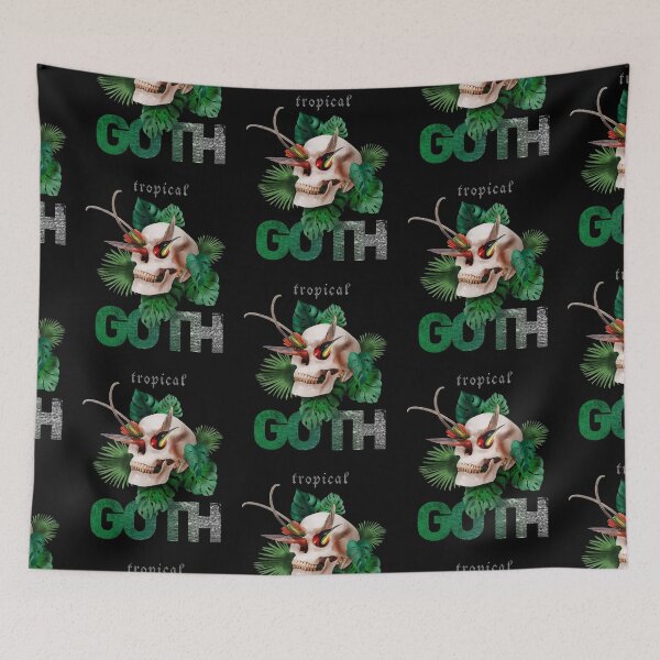 Item preview, Tropical plants goth skull with paradise bird designed and sold by Francesco Carli.