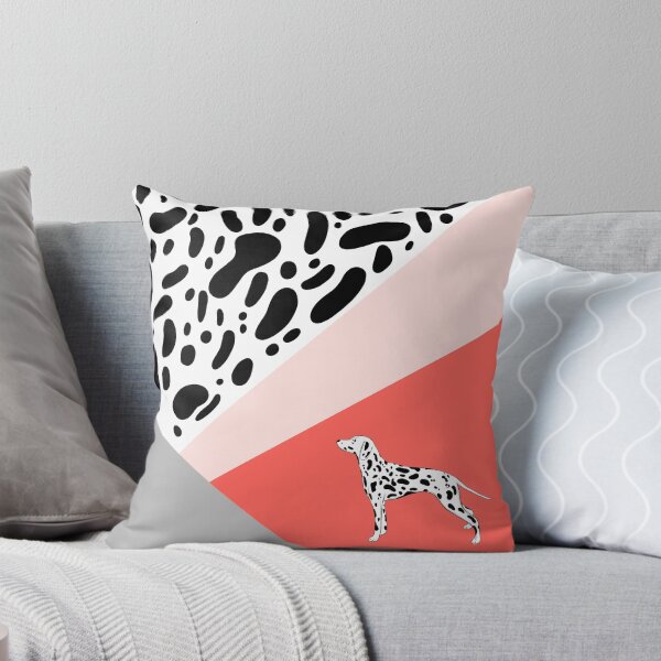 Item preview, Dalmatian Abstract Patchwork - Coral Pink designed and sold by Kittys-Art.