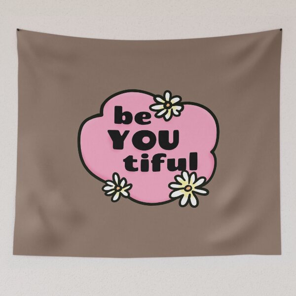 Item preview, Beautiful BeYOUtiful Pink Cloud With Daisies - Kawaii Motivational Aesthetic designed and sold by ViewerEqualsPhoton.