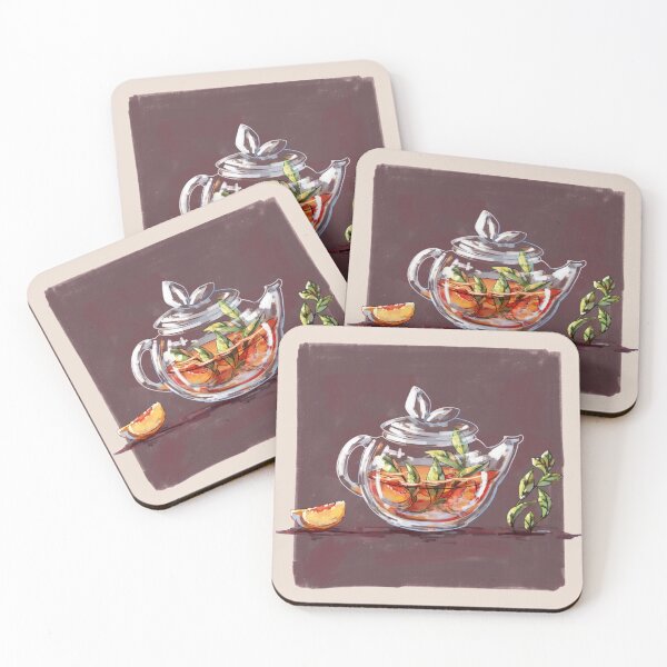 Item preview, peach flavoured black tea teapot designed and sold by poki-art.