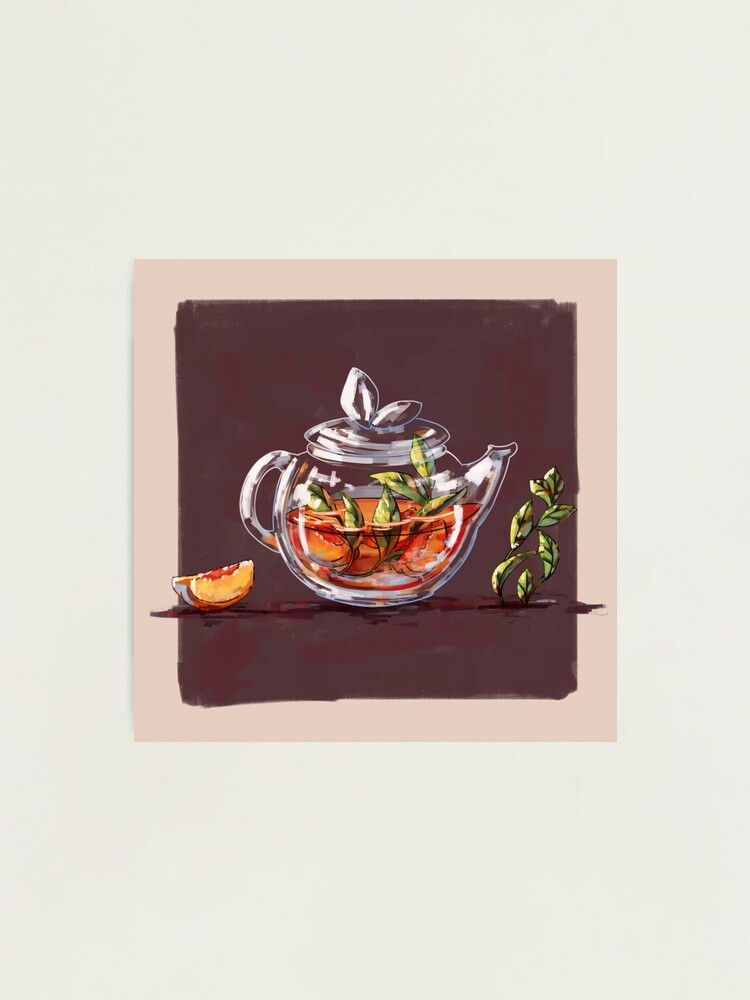 Peach tea buddy with his tea bag buds Poster for Sale by