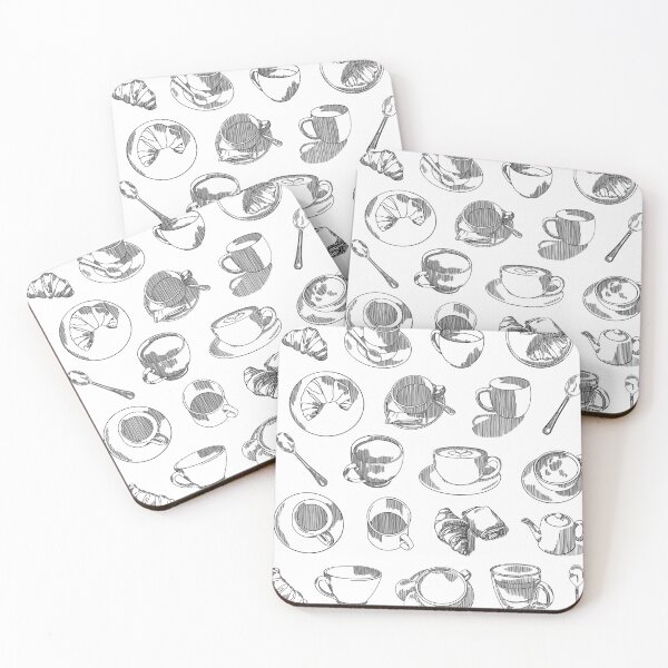 Item preview, Parisian café themed coffee and croissants print designed and sold by -littlesecrets-.