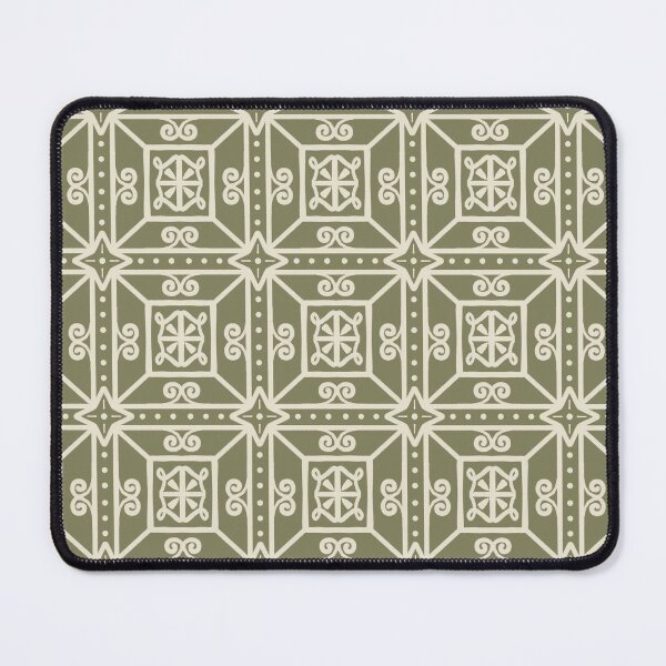 Item preview, Earth Tone Olive Green and Ivory Mosaic Tile pattern designed and sold by Quick Brown Fox Canada.