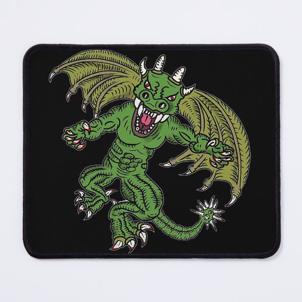 Item preview, Green Dragon cartoon, fire breathing dragon, claws, fangs, horns, flying dragon designed and sold by Nostrathomas66.