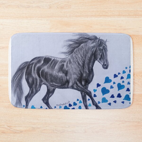 Item preview, Black andalusian horse galloping designed and sold by horseaddicted.