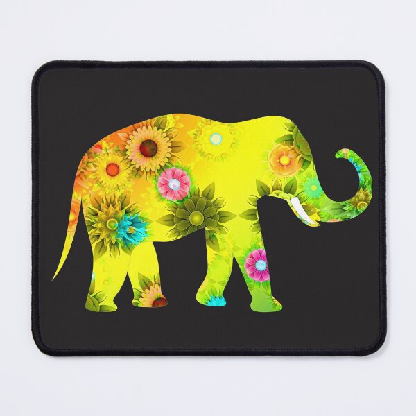 Item preview, Floral elephant sticker, pachiderm, african elephant, trunk, tusk, colorful elephant designed and sold by Nostrathomas66.
