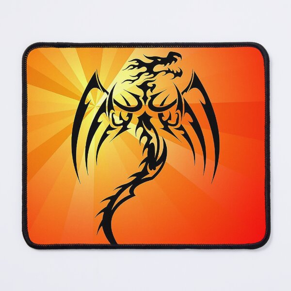 Item preview, dragon flying with sunburst in backround, lineart dragon with orange backround, fierce dragon, fire breathing dragon. dragon tatoo designed and sold by Nostrathomas66.