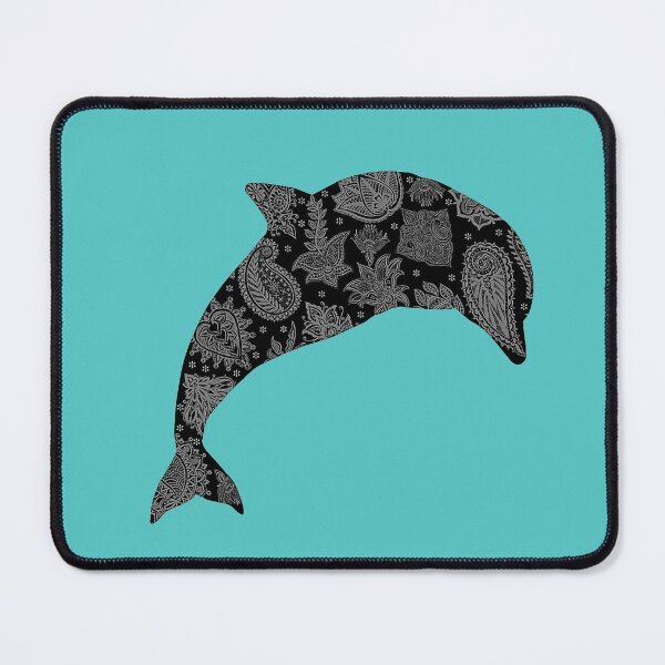 Item preview, dolphin paisley design, marine mammal, porpouise, ocean life, flipper, tail, sea intelligent animals, cute animals designed and sold by Nostrathomas66.