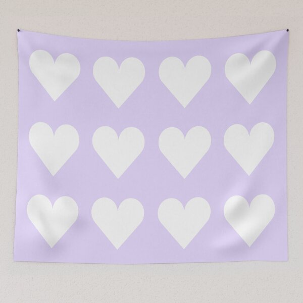 Item preview, Large WHITE & LILAC LOVE HEARTS designed and sold by RachelMacht.