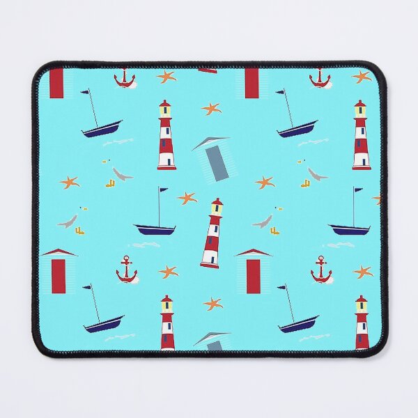 Item preview, Nautical Lighthouse pattern, ocean, sea, seagull, beach, anchor, seashore, ship designed and sold by Nostrathomas66.