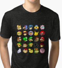 Super Smash Bros. Melee Neutral Stock Icons Tri-blend T-Shirt