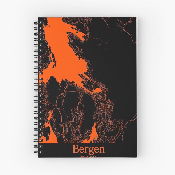 Item preview, Bergen City Map Black Orange designed and sold by Ermland-LabeL.