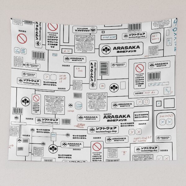 Item preview, Arasaka cyberpunk sci fi pattern. designed and sold by JJadx.