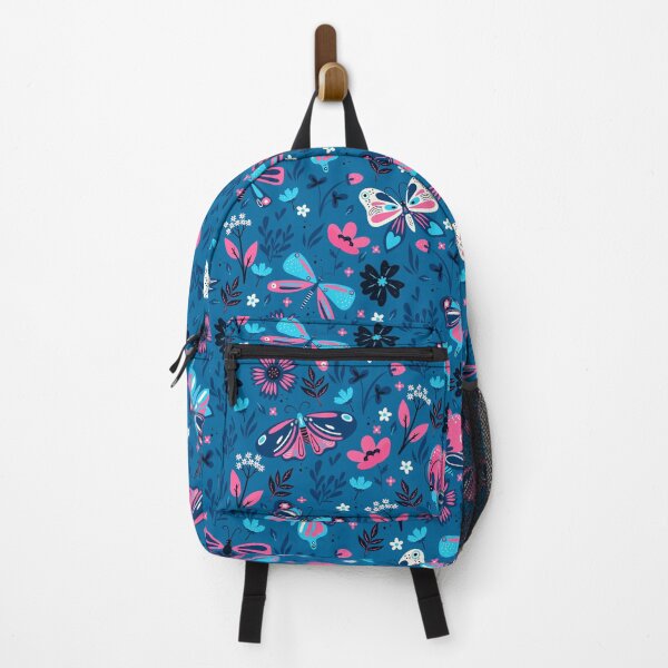 Item preview, Pink Blue Butterflies Flowers pattern designed and sold by SSK Designs.