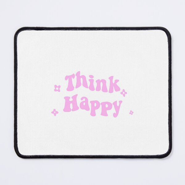 Item preview, Think Happy flowery text designed and sold by seasideshop-.