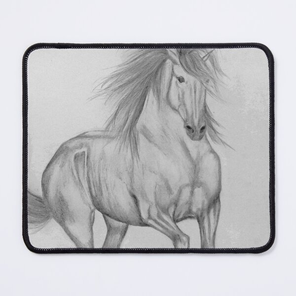 Item preview, Graphite galloping horse sketch designed and sold by horseaddicted.