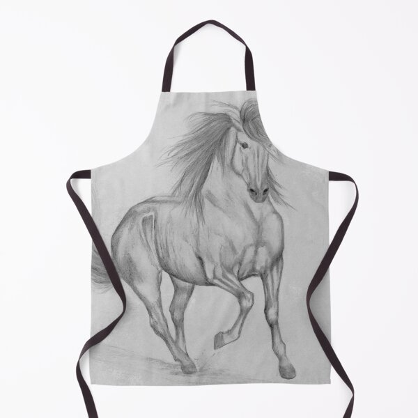 Item preview, Graphite galloping horse sketch designed and sold by horseaddicted.