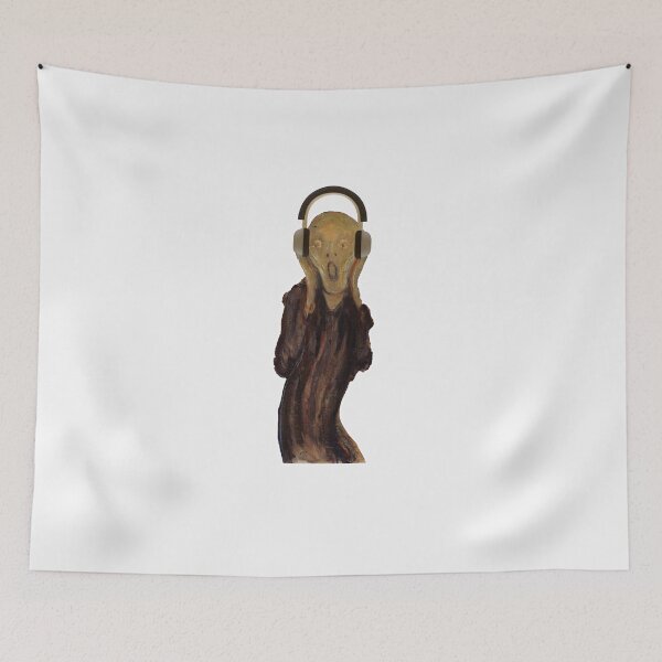 Item preview, The Scream with Headphones | Fine Art Spoof designed and sold by DanLopesMerch.