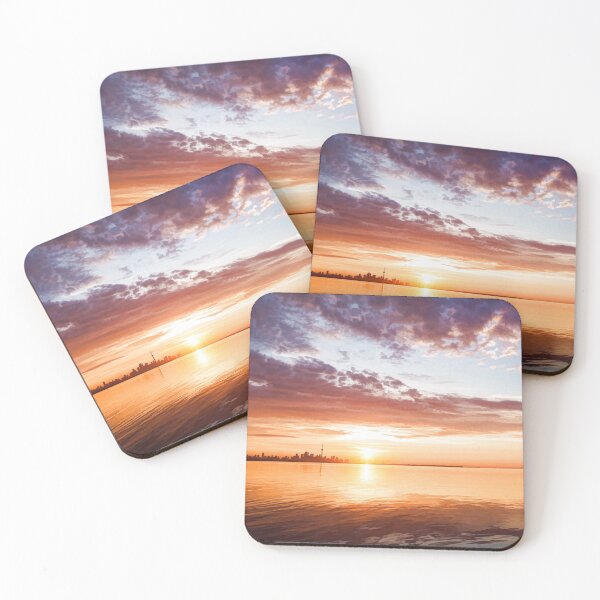Item preview, Pink and Gold Morning Zen - Toronto Skyline Impressions designed and sold by Georgia Mizuleva.