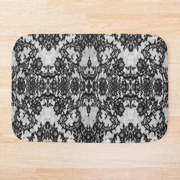 Item preview, Chic Contrast Black and White Symmetric Floral Lace Repeat Pattern  designed and sold by LaceySkies.