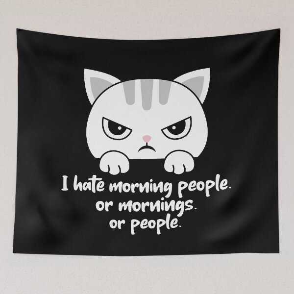 Item preview, I hate morning people or mornings or people. Grumpy cat designed and sold by Rebel-Design.