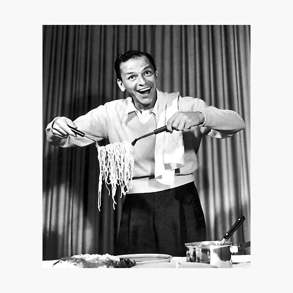 Frank Sinatra Eating Spaghetti (with background) Photographic Print