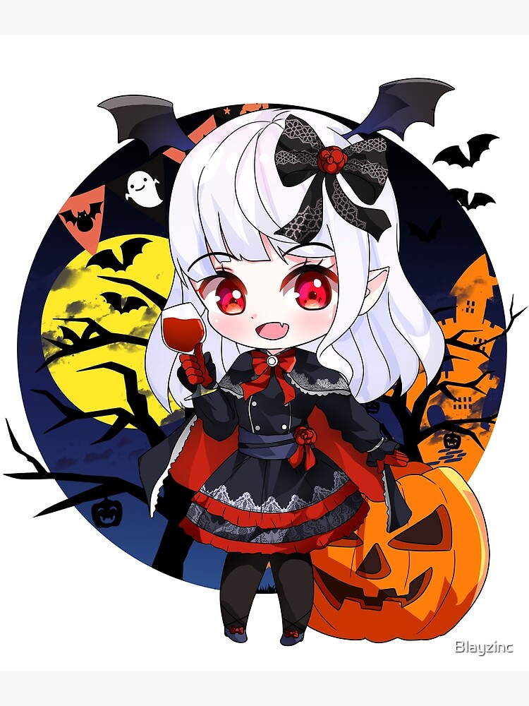 “Halloween Chibi Dracula Anime Pinup Vampire " Poster for Sale by
