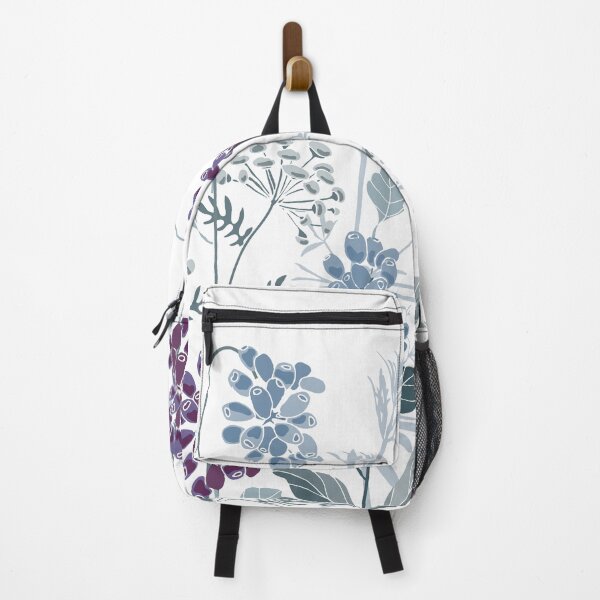 Item preview, Blue, Purple Flowers, Herbs, Berries, Pattern designed and sold by GeeHanz.