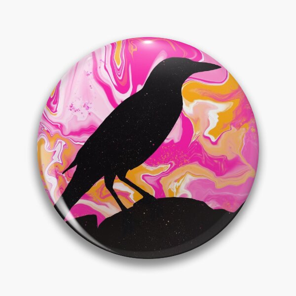 Item preview, Groovy bird - colorful swirls & bird silhouette - hot pink & orange designed and sold by thephoenixsoul.