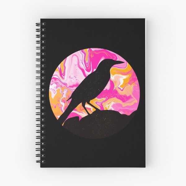 Item preview, Groovy bird - colorful swirls & bird silhouette - hot pink & orange designed and sold by thephoenixsoul.