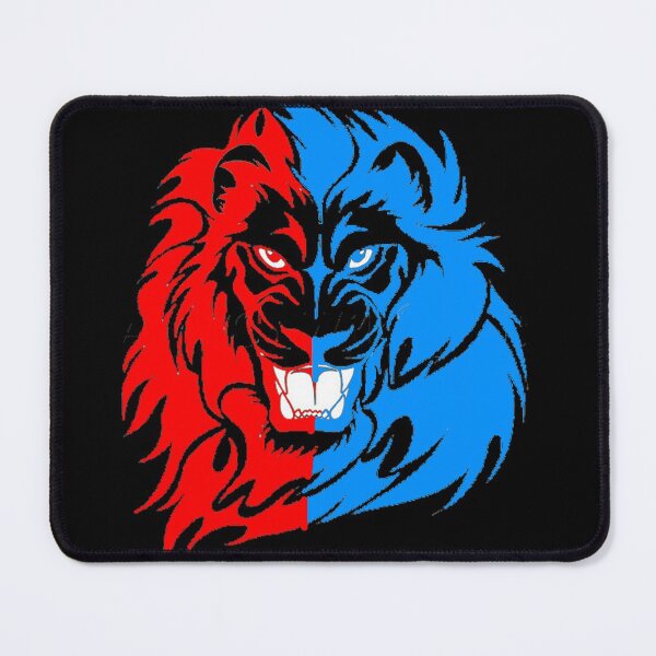 Item preview, Blue and red lion face tattoo designed and sold by Maw Killy.