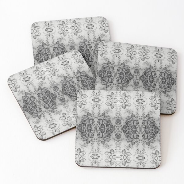 Item preview, Chic Contrast Black and White Symmetric Floral Lace Repeat Pattern designed and sold by LaceySkies.