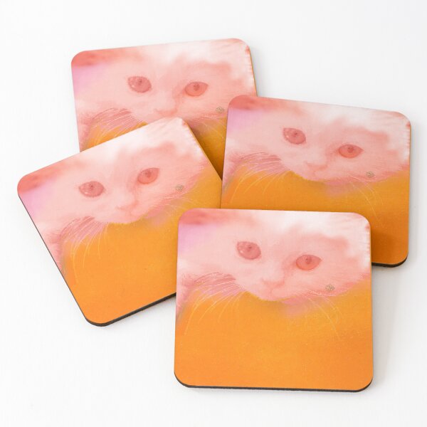Item preview, White Persian Fluffy Cat Vanda Portrait in Orange (Photo by ACCI) designed and sold by VanyssaGraphics.