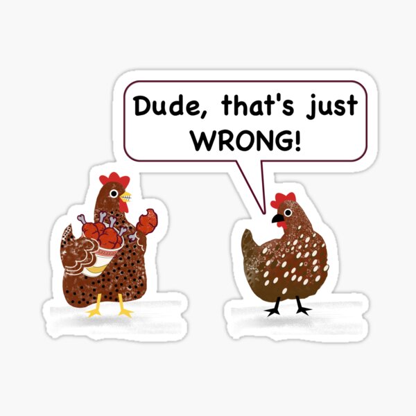 Funny Cartoon Chicken Cannibalism Without Background Sticker For   St,small,507x507 Pad,600x600,f8f8f8 