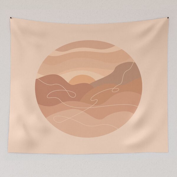 Item preview, abstract geometric autumn mountain landscape designed and sold by WindnWillowsCo.