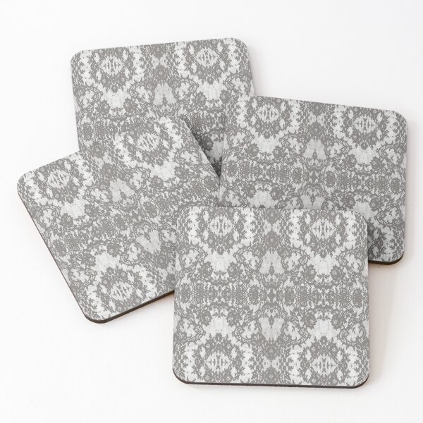 Item preview, Chic Pastel Beige and White Symmetric Floral Lace Repeat Pattern  designed and sold by LaceySkies.