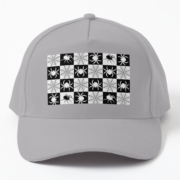 black and white spider pattern, creepy spiders - Halloween Baseball Cap