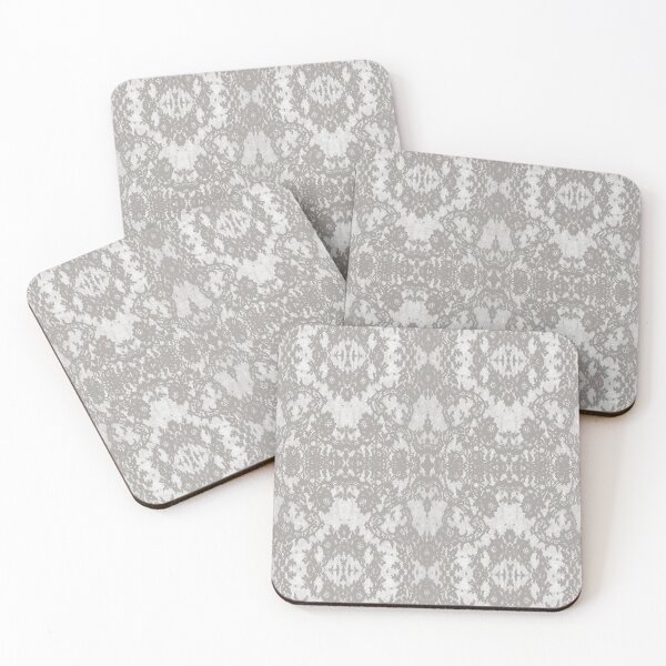 Item preview, Chic Pastel Beige and White Symmetric Floral Lace Repeat Pattern  designed and sold by LaceySkies.