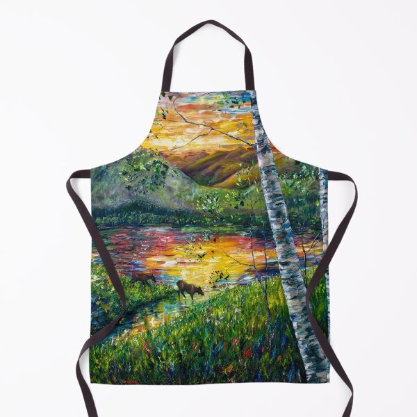 Item preview, Sleeping Meadow - Colorado Moose Crossing Palette Knife Impasto designed and sold by Rocky Mountain Artistry.