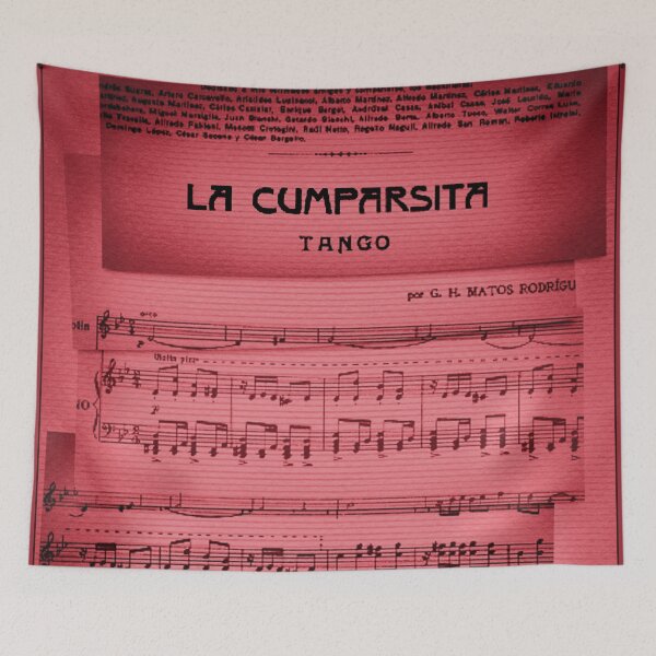 Item preview, La Cumparsita Sheet Music Strips Red Pop Art designed and sold by infinitetango.