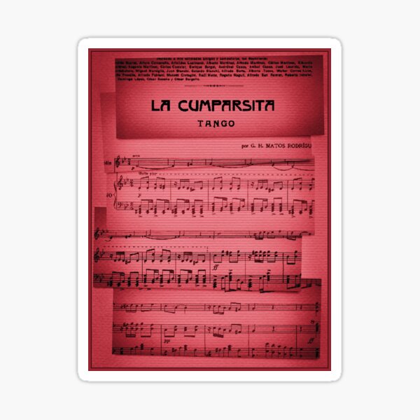 La Cumparsita Sheet Music Strips Red Pop Art Sticker