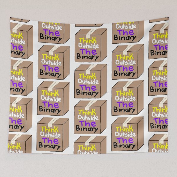 Item preview, "think outside the binary" non-binary pride designed and sold by reesemars.